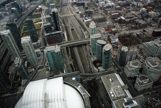 A view from the top of the CN Tower overlooking the Rogers Center